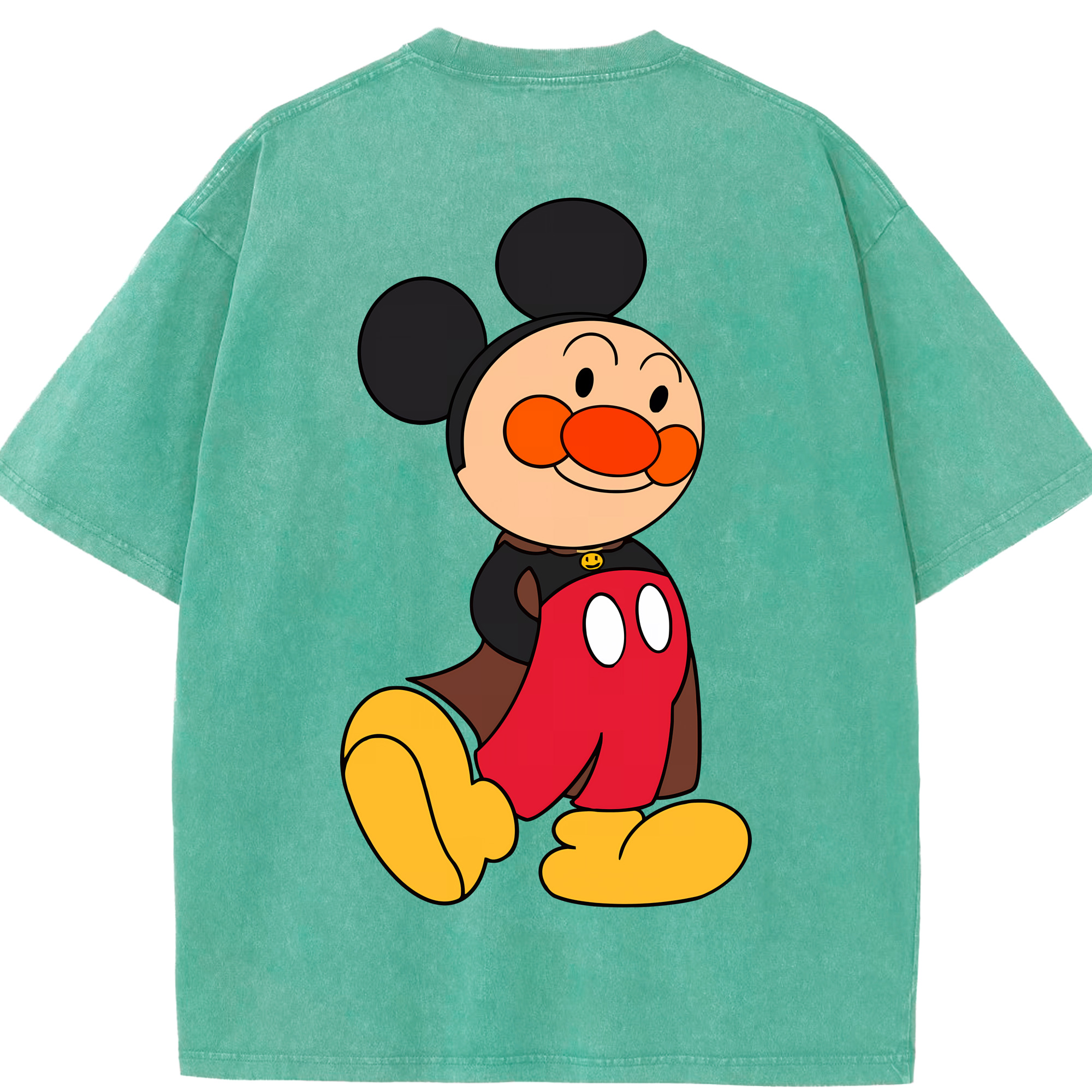 （画像用） アンパンマン Anpanman 綿100% ヴィンテージ風 半袖Tシャツ（背面プリント）